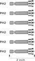 Screwdriver Bit Set, PH2 Drywall Screw Setters, 2 Inch, 6 Pieces with Transparent Plastic Case