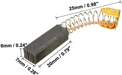 uxcell 4Pcs Carbon Brushes,for Electric Motor,20mmx7mmx6mm,Power Tool,Treadmill,Lifting Motor,Repair Part