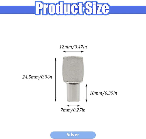 Hocansen 50 7x24mm (PP/7x24mm) Pcs Shelf Pegs Shelf Pins Metal Shelf Support Pegs Cabinet Shelf Pegs for Shelves