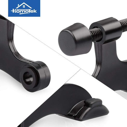 HOMOTEK 12 Pack Hinge Pin Black Door Stopper - Adjustable Heavy Duty Door Stopper 2-1/2"x1-3/4” with Black Rubber