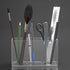 NIUBEE Acrylic Pen Holder, 3 Compartments Clear Pencil Organizer Cup for Desk Accessory Storage
