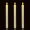 Homemory 3 Pack Flameless Taper Candles, No Remote, Realistic Flickering Battery Operated