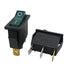 mxuteuk 6pcs AC110V/120V Rocker Switch Green Light Illuminated Snap-in Toggle Switch, 3 Pin, SPST ON-Off