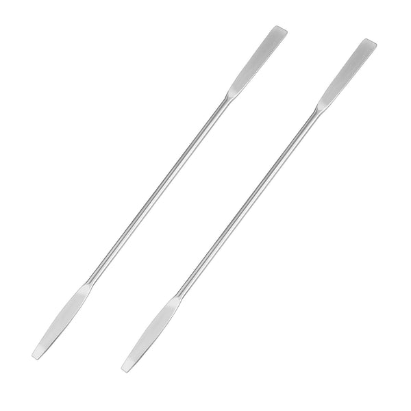 2PCS Mini Double-Ended Spatula, Stainless Steel Lab Spatula with Micro Square/Round Ends, 6.2"