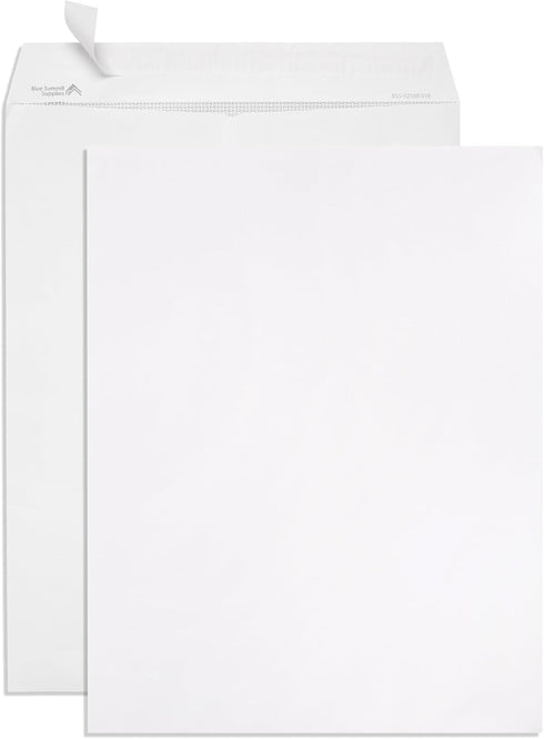 Blue Summit Catalog Envelopes | 10 x 13 Peel & Seal | White Wove with Center Seam | 100 Envelopes