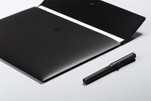VANRA 5 Pieces A4 Envelopes Folders, Plastic Wallets Document Organizer with Snap Button Closure A4 Letter Size (Black)