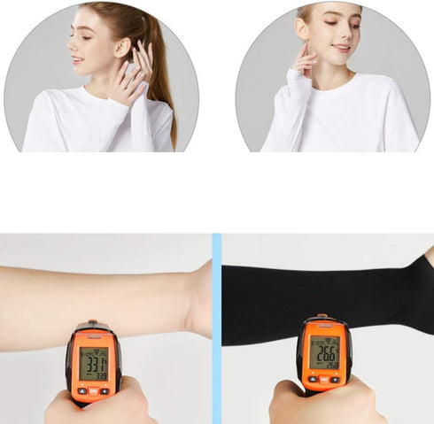 Xinsheinelry Outdoor Cooling For Sun Sleeves Sunscreen Sports Ice Silk Sunscreen Unisex Sleeves Long Gloves For Sun
