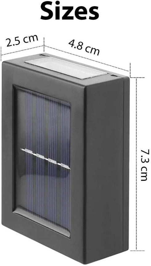 DEMPOWER IP65 2 Pack Solar Outdoor Wall Lights, Up & Down LED Wall Sconce, Warm White Dusk to Dawn, Waterproof Solar