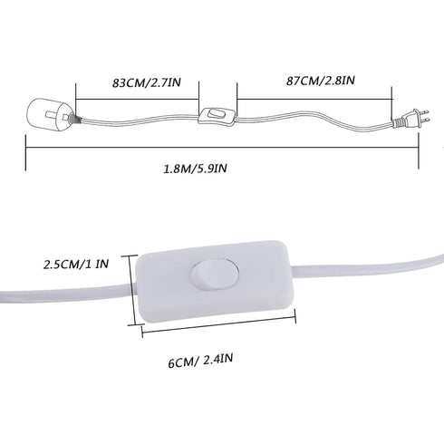 2 Packs 6.5FT/2M E26/E27 Bulb Bulb (6.5FT 4 Packs) Pendant Light Socket Kits lamp Holder with Cord on/Off Switch