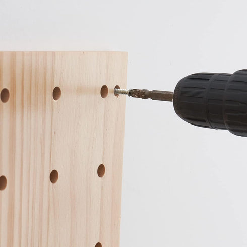 Wood Pegboard Combination Wall Organizer Kit, 2 Pieces Display Pegboard Panel Kits with 15 Accessories for Office,