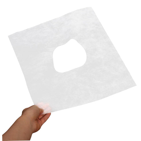 100pcs Vaguelly Disposable Headrest Covers for Massage Tables and Chairs Non-woven Face Rest White Salon Bed Covers