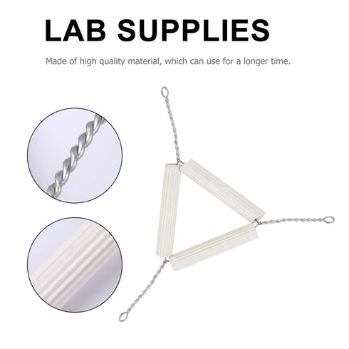 Crucible Triangle, 10pcs Lab Clay Triangle, Mud Triangular Crucible Stand for Chemistry Heating Support