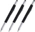 Stylus Pen, 7-in-1 Multi-Tool Touchscreen Stylus, Ballpoint Pen, Ruler, Level, Screwdrivers (3 Pack Black)