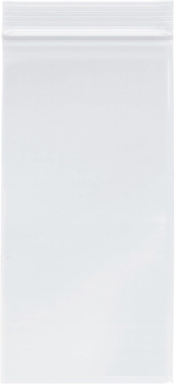 Plymor Zipper Reclosable Plastic Bags, 4" x 8", Pack of 100, 2 Mil