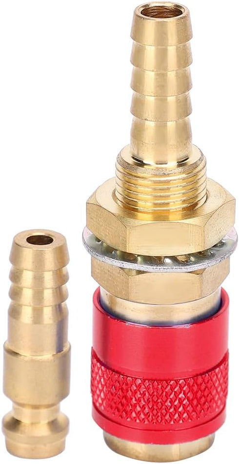 8mm Quick Connector Set for MIG TIG Welder Torch, Water Cooled & Gas Adapter Fitting (Red)