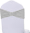JKDMJF Stretch Spandex Silver Gray Chair Sashes Bows 50 Pack - Universal Chair