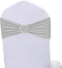 JKDMJF Stretch Spandex Silver Gray Chair Sashes Bows 50 Pack - Universal Chair