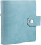 Green Mini Binder Cover, 3-Ring PU Leather Notebook with Snap Button Closure, Refillable Personal Planner Protector