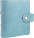 Green Mini Binder Cover, 3-Ring PU Leather Notebook with Snap Button Closure, Refillable Personal Planner Protector