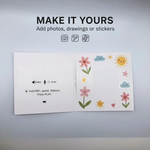 JZBWQY 60Seconds Voice Recordable Greeting Card, Recording Time, Built-in Microphone and Speaker, Replaceable