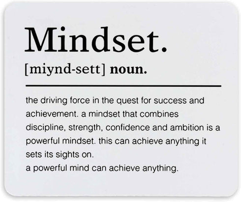 Mindset Definition Inspirational Quotes Mouse Pad, Non-Slip Rubber Base, 9.4 x 7.9 Inch for Desk Decor