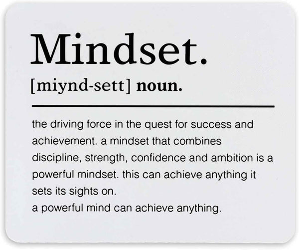 Mindset Definition Inspirational Quotes Mouse Pad, Non-Slip Rubber Base, 9.4 x 7.9 Inch for Desk Decor