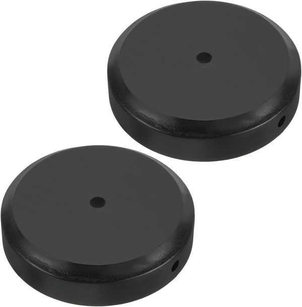 PATIKIL 5.25" x 1.2" Wooden Lamp Base, 2pcs Round Solid Wooden Base