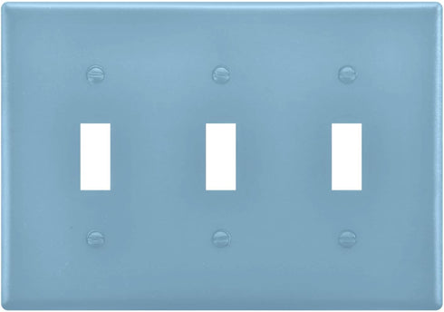 Light Blue 3 Gang Toggle Switch Plate Cover, Decorative Outlet for Home Decor