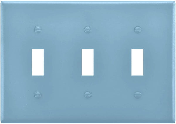 Light Blue 3 Gang Toggle Switch Plate Cover, Decorative Outlet for Home Decor
