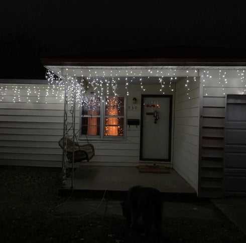 YASENN 300LED Icicle Style String Lights, 29.5FT Connectable with 8 Lighting Modes for Home Garden Decor
