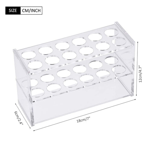 Acrylic Test Tube Holder Rack for 25ml Centrifuge Tubes, Clear with 12 Sockets