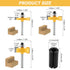 Frandilo 1/4 Inch Set, 3 6 Set (1/16", 1/8", 3/16", 1/4", 5/16", 3/8" 1/4" 1/2" Shank Rabbet Router Bit PCS Rabbeting