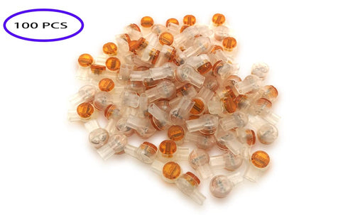 UY Wire to Wire Connector K2,SINCODA 100PCS Waterproof Gel-Filled Orange Clear Button Telephone Wire Connectors UY2 Butt Splice Connector K2 Network Cable Terminals