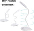 LED Table Lamp, Portable Eye-Protected Flexible Gooseneck Small Desk Light for Dorm, Study, Office - USB or Battery