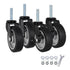3 Inch Caster Wheels, 3/8"-16 x 1-1/2 Threaded Stem Casters with Brake,