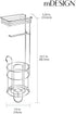 3 mDesign Steel Toilet Paper Holder with Storage Shelf - Concerto Collection - Chrome - Holds Rolls