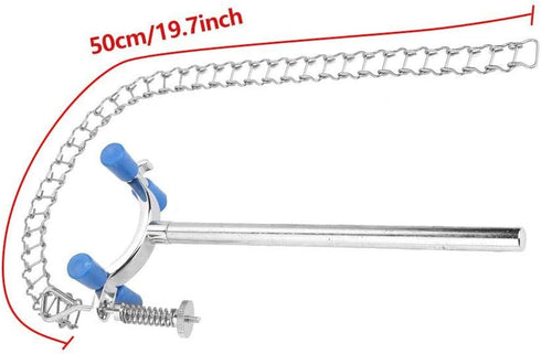 Akozon Stainless Steel Laboratory Beaker Chain Clamp Clip for 80-150mm Dia Beaker Container or Flask Chemical Equipment