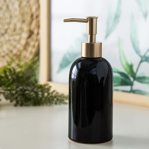 LEIQI Ceramic Hand Sanitizers Dispenser Bottle Gel Liquid Soap Dispenser Bottles for Bathroom Kitchen Modern Type