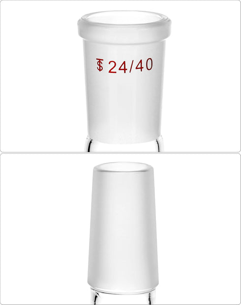 QWORK Glass Reflux Condenser 24/40, Large Cooling Capacity, Borosilicate Glass, 175mm Coil Length