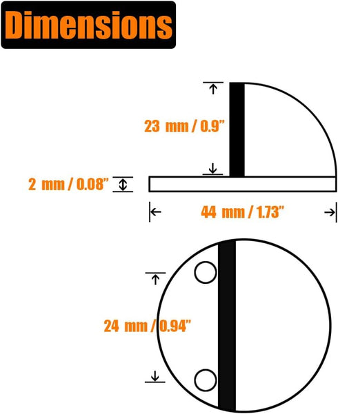 JQK Floor Door Stopper, Snowboard Hanger Storage, Stainless Steel Sound Dampening Door Stop Bumper, 5 Pack Black