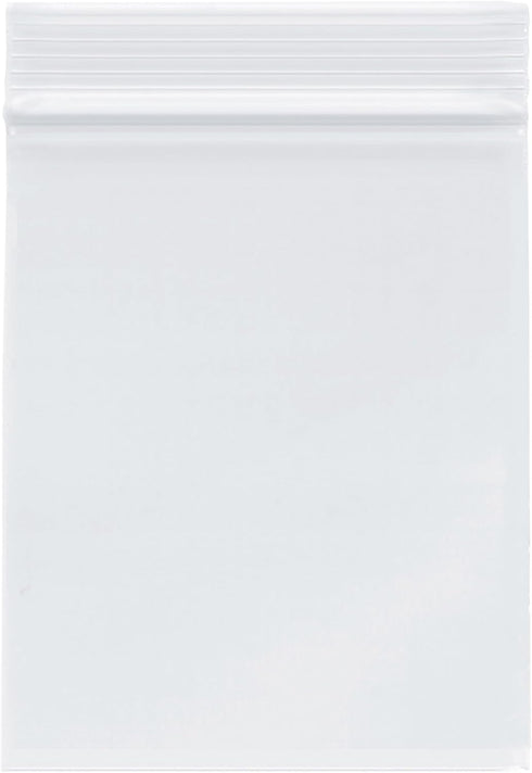 Plymor 4" x 5" Zipper Reclosable Plastic Bags - Pack of 100, 2 Mil