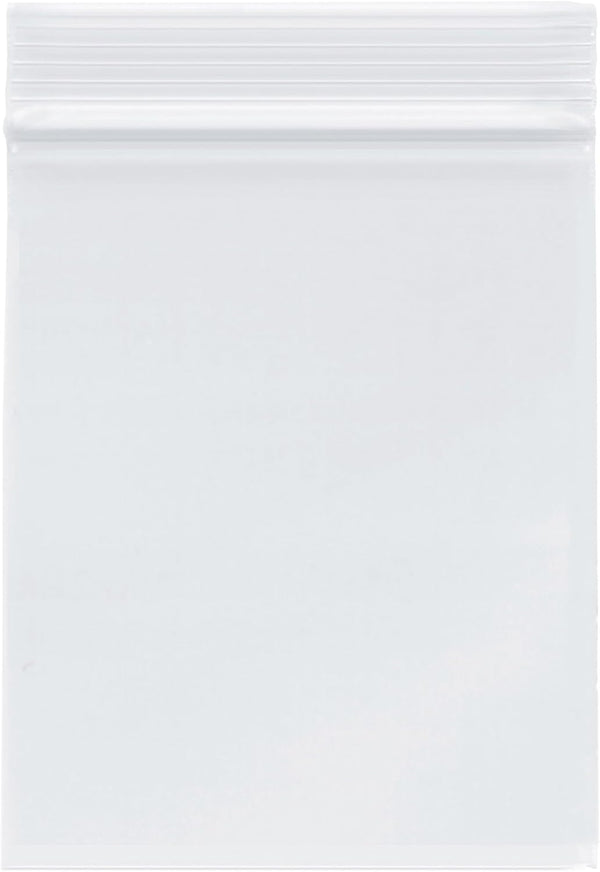 Plymor 4" x 5" Zipper Reclosable Plastic Bags - Pack of 100, 2 Mil