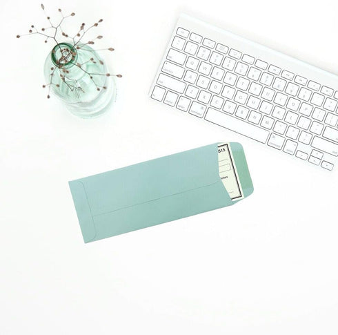 JAM PAPER #10 Policy Business Premium Envelopes - 4 1/8 x 9 1/2 - Aqua Blue - 50/Pack