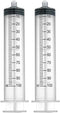 2 Pack 100ml Plastic Syringe Luer Lock, No Needle for Scientific Labs Liquid Measuring