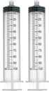 2 Pack 100ml Plastic Syringe Luer Lock, No Needle for Scientific Labs Liquid Measuring