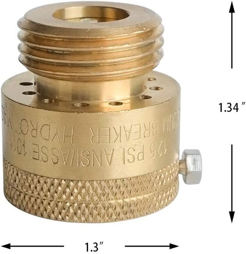 3/4 Inch, HYDRO MASTER Vacuum Breaker Valve,Hose Bib Backflow Preventer, Brass Finish