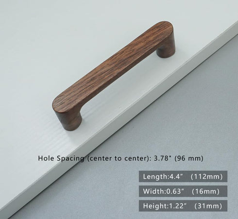 3.78" 3.78" Modern Round Wood Drawer Pulls Handle Walnut Dresser Knob Oak Cabinet Pulls Handles Furniture Handles