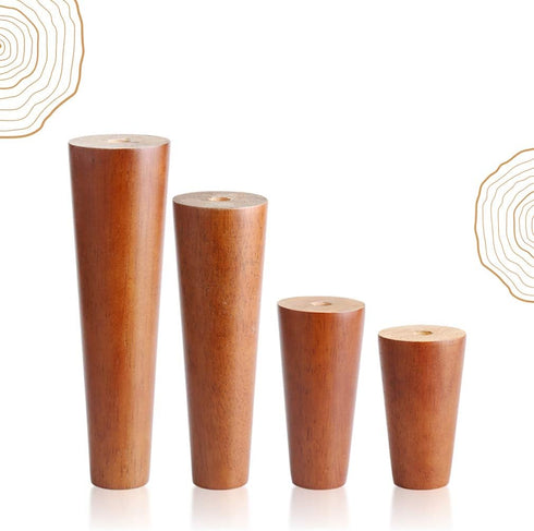 KDDEON Table/Cupboard,8-80cm Accessories,Set 4 (8cm/3.1in) Solid Wood Furniture Legs,Tapered Replacement Sofa