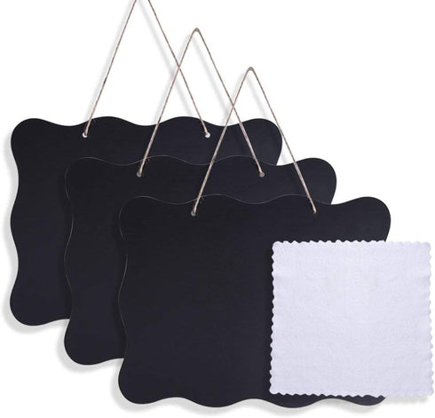 AUSTOR 3 Pack Chalkboard Sign, 8x10 inch Double Sided Erasable Message Board for Wedding, Kitchen, Crafts