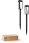 Philips 2 Packs Solar Pathway Lights Outdoor, Glass Metal Led Garden Landscape